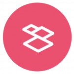 wcoding red icon with three adjacent diamond shapes in the center